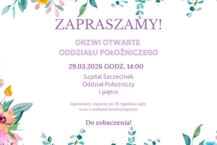 Drzwi Otwarte Oddziału Położniczego 29.03.2026 GODZ. 14:00