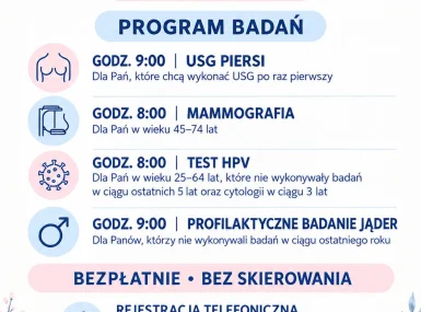 24.10.2026 Akcja Profilaktyczna Różowy Październik wraz z badaniami dla Panów