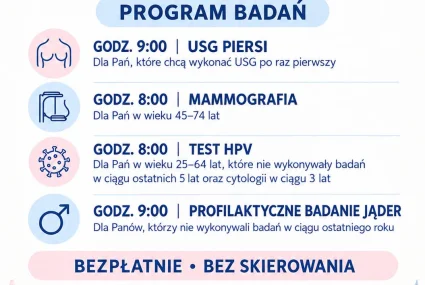 24.10.2026 Akcja Profilaktyczna Różowy Październik wraz z badaniami dla Panów